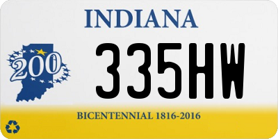 IN license plate 335HW