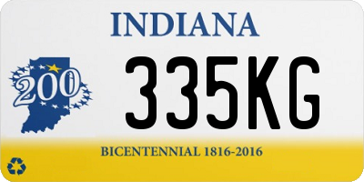 IN license plate 335KG