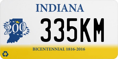 IN license plate 335KM