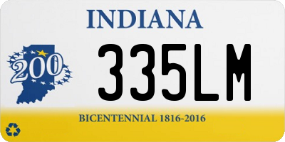 IN license plate 335LM