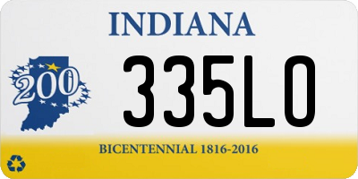 IN license plate 335LO