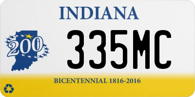 IN license plate 335MC