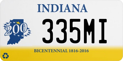 IN license plate 335MI