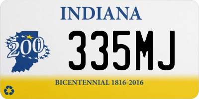 IN license plate 335MJ