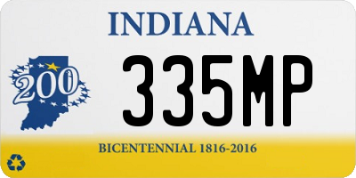 IN license plate 335MP