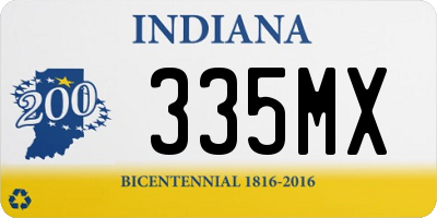 IN license plate 335MX