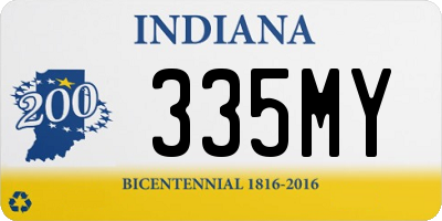 IN license plate 335MY