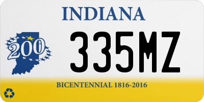 IN license plate 335MZ