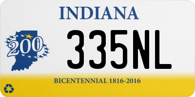 IN license plate 335NL