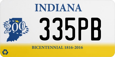 IN license plate 335PB