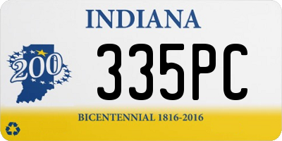 IN license plate 335PC