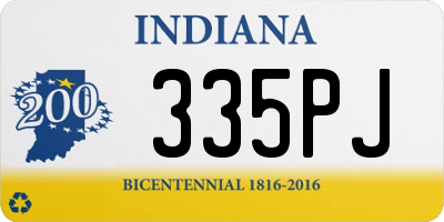 IN license plate 335PJ