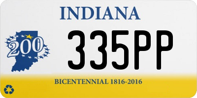 IN license plate 335PP