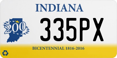 IN license plate 335PX