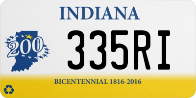 IN license plate 335RI