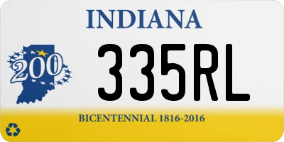 IN license plate 335RL