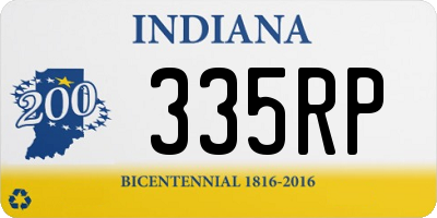 IN license plate 335RP