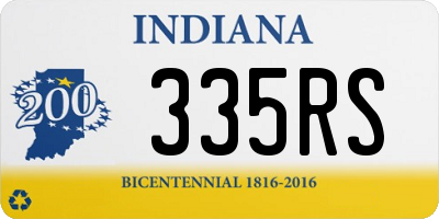 IN license plate 335RS