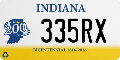 IN license plate 335RX