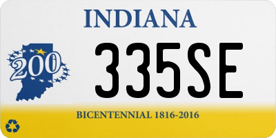 IN license plate 335SE