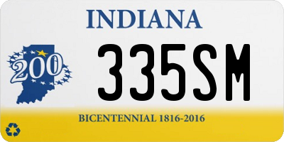 IN license plate 335SM