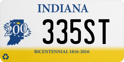 IN license plate 335ST