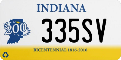 IN license plate 335SV