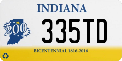 IN license plate 335TD