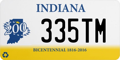 IN license plate 335TM