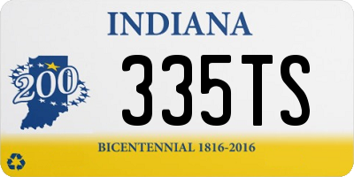 IN license plate 335TS