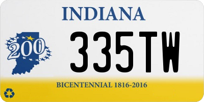 IN license plate 335TW