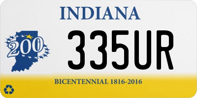 IN license plate 335UR