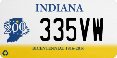 IN license plate 335VW