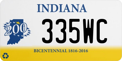 IN license plate 335WC