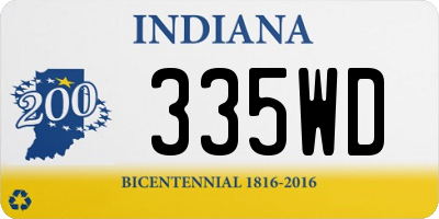 IN license plate 335WD