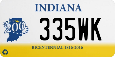 IN license plate 335WK