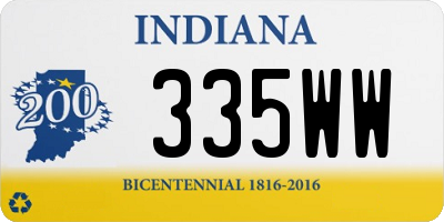 IN license plate 335WW