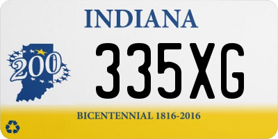 IN license plate 335XG