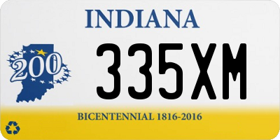 IN license plate 335XM