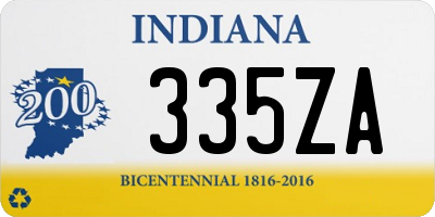 IN license plate 335ZA