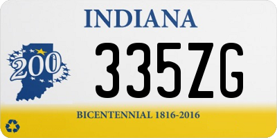 IN license plate 335ZG