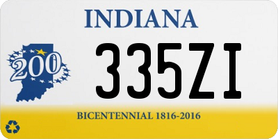 IN license plate 335ZI