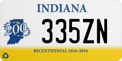 IN license plate 335ZN