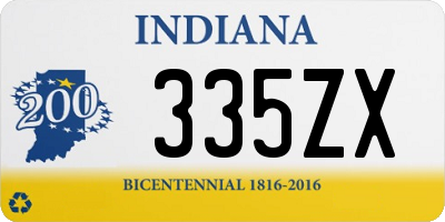 IN license plate 335ZX