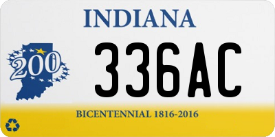 IN license plate 336AC