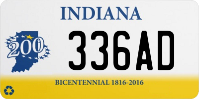 IN license plate 336AD