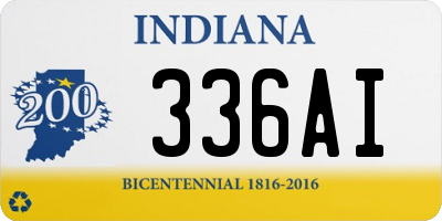 IN license plate 336AI