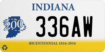 IN license plate 336AW