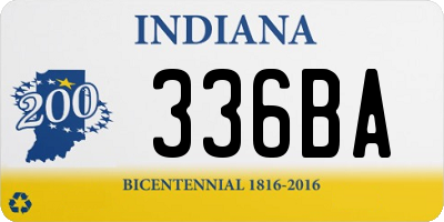 IN license plate 336BA