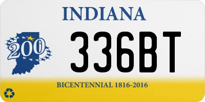 IN license plate 336BT